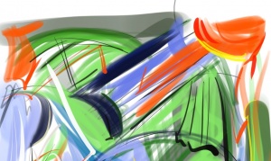 Fé, esperança e amor, arte digital abstrata de Kika Magalhães, 2021